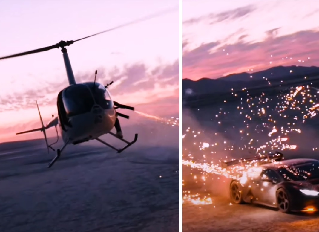 Youtuber, pus sub acuzare după ce a tras cu artificii într-un Lamborghini din elicopter – VIDEO
