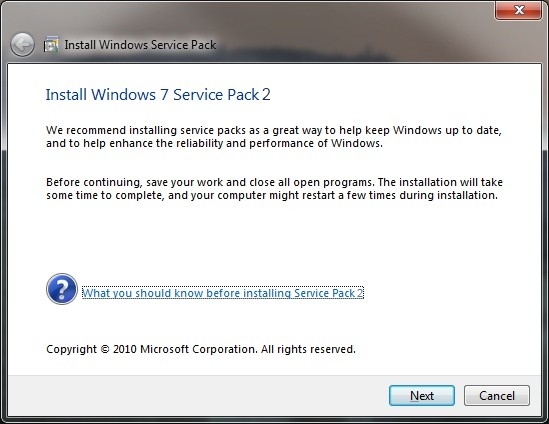 win7 service pack 2