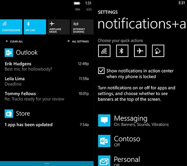 Noul Notification Center din Windows Phone 8.1